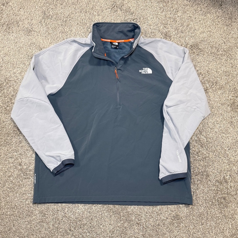 The North Face Tekware FlashDry Quarter Zip Pullover Mens XXL Gray Two Tone